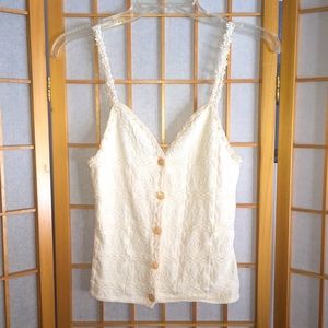 Cotton Knit Button Up Tank Top